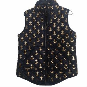 Simply Southern Black and Gold Anchor Vest